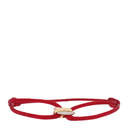 Cartier 18K Pink Yellow White Gold Trinity Cord Bracelet Red 1 of 4