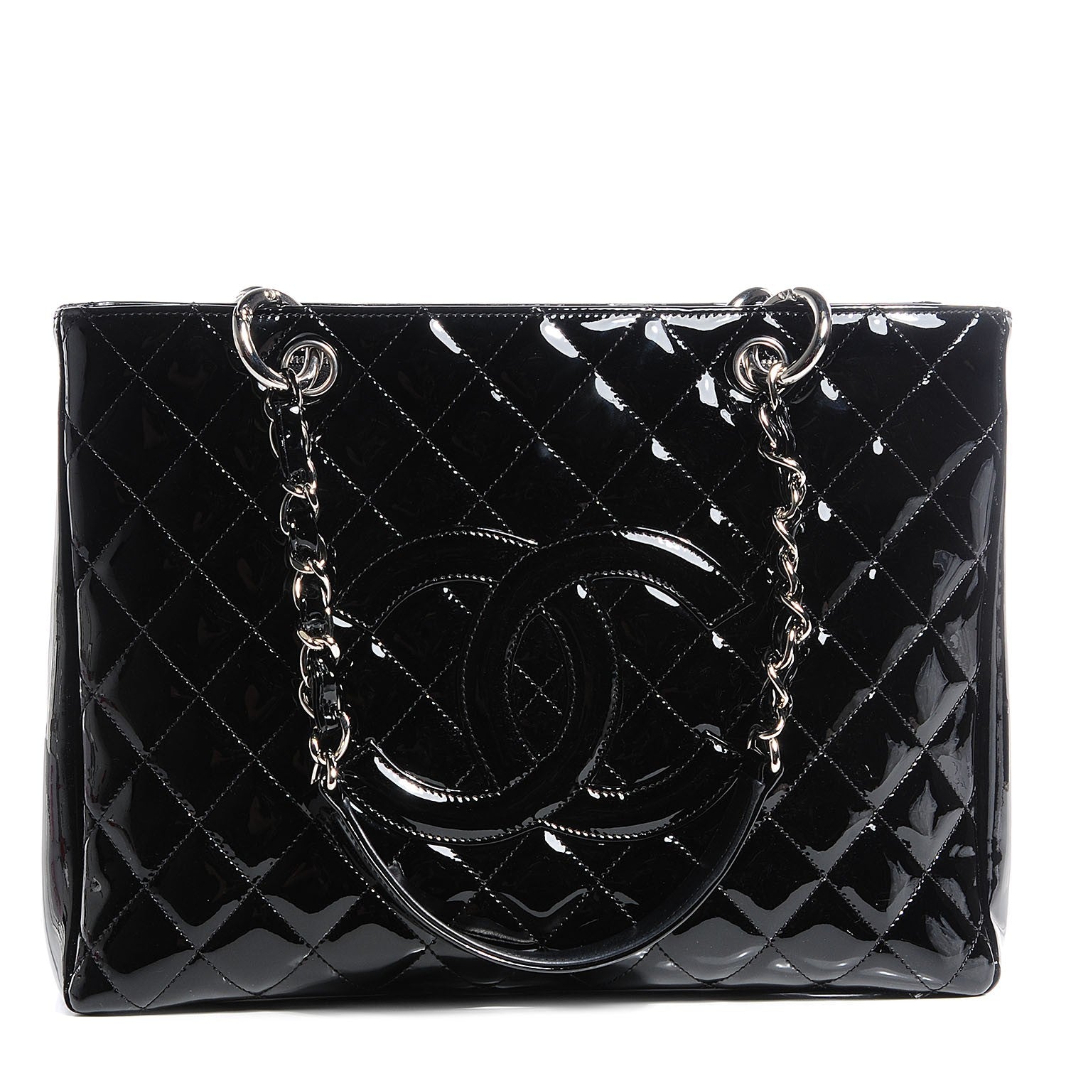 Chanel Patent Grand Shopping Tote GST Black 1 of 7