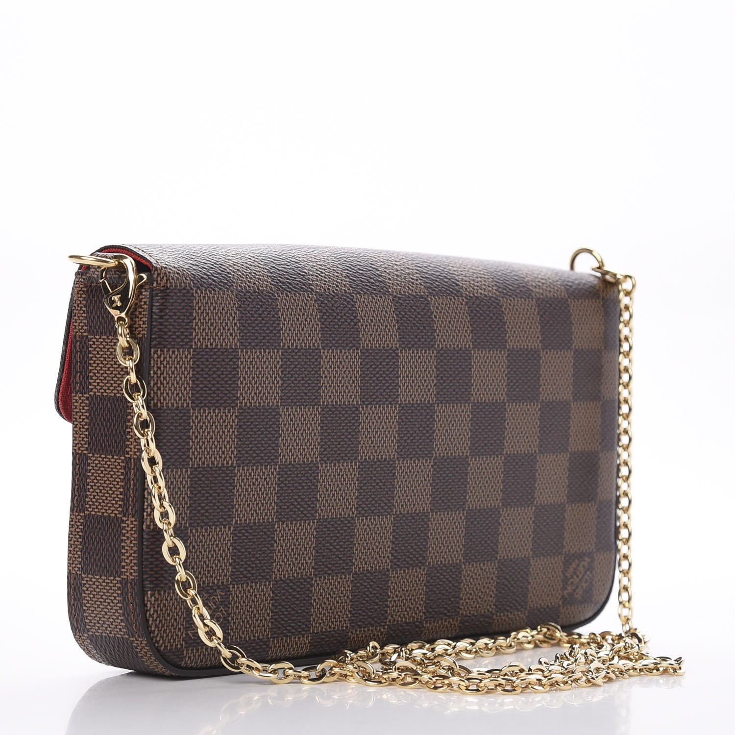 Louis Vuitton Damier Ebene Pochette Felicie Chain Wallet 3 of 11