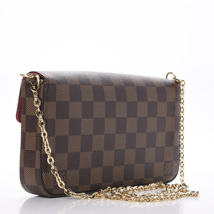 Louis Vuitton Damier Ebene Pochette Felicie Chain Wallet 3 of 11