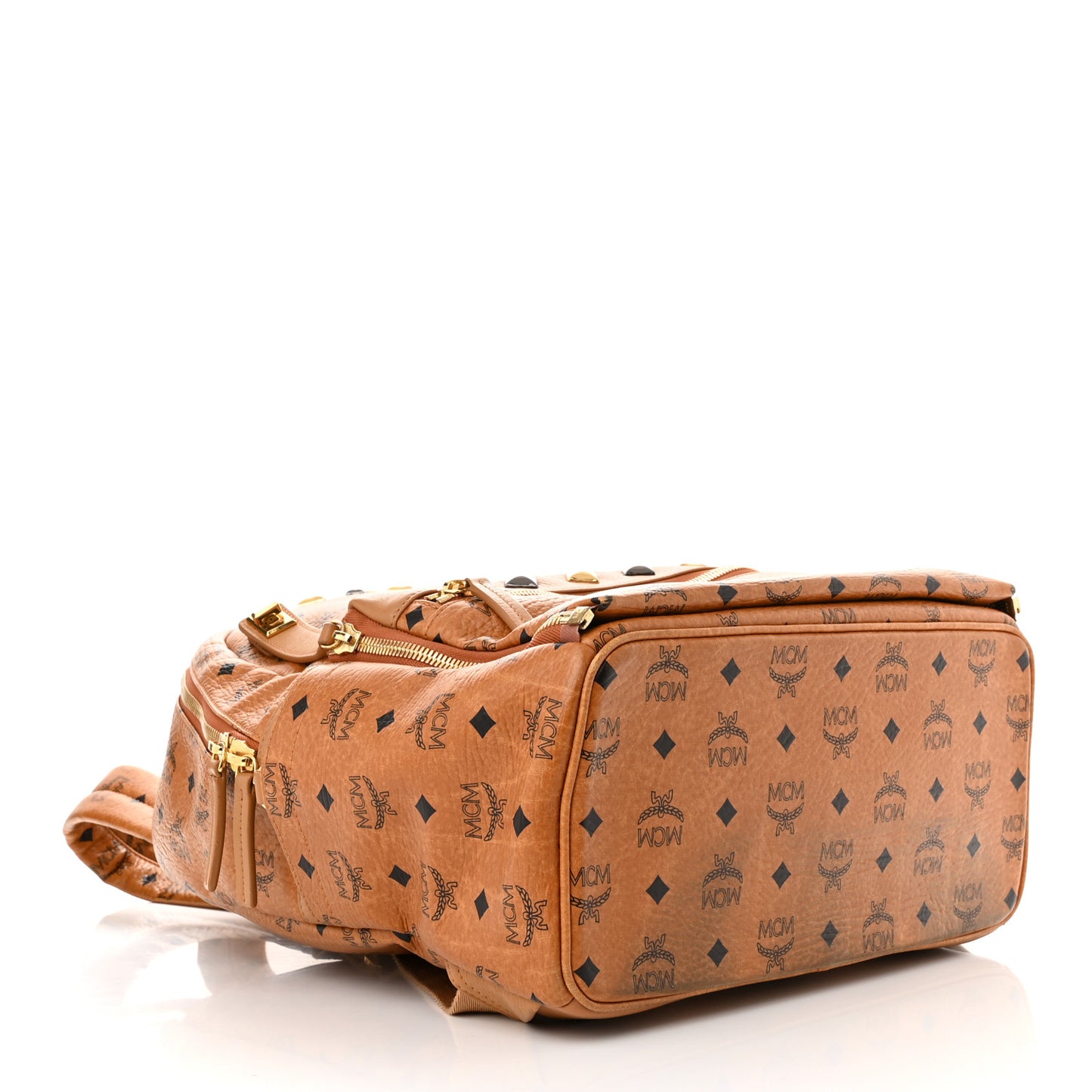 Visetos Studded Medium Dual Stark Backpack Cognac