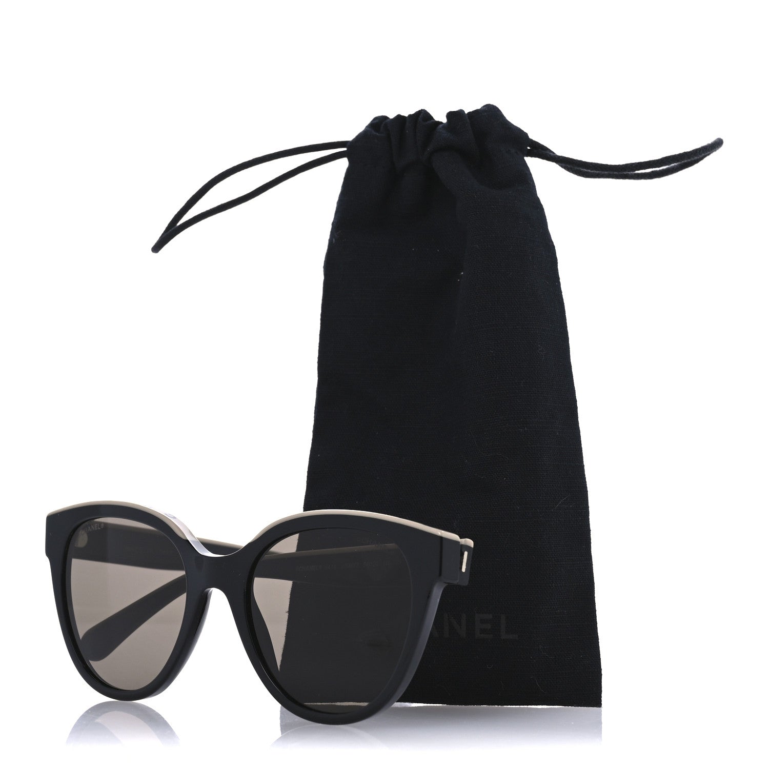 Chanel Acetate CC Butterfly Sunglasses 5414 Black Beige 8 of 8