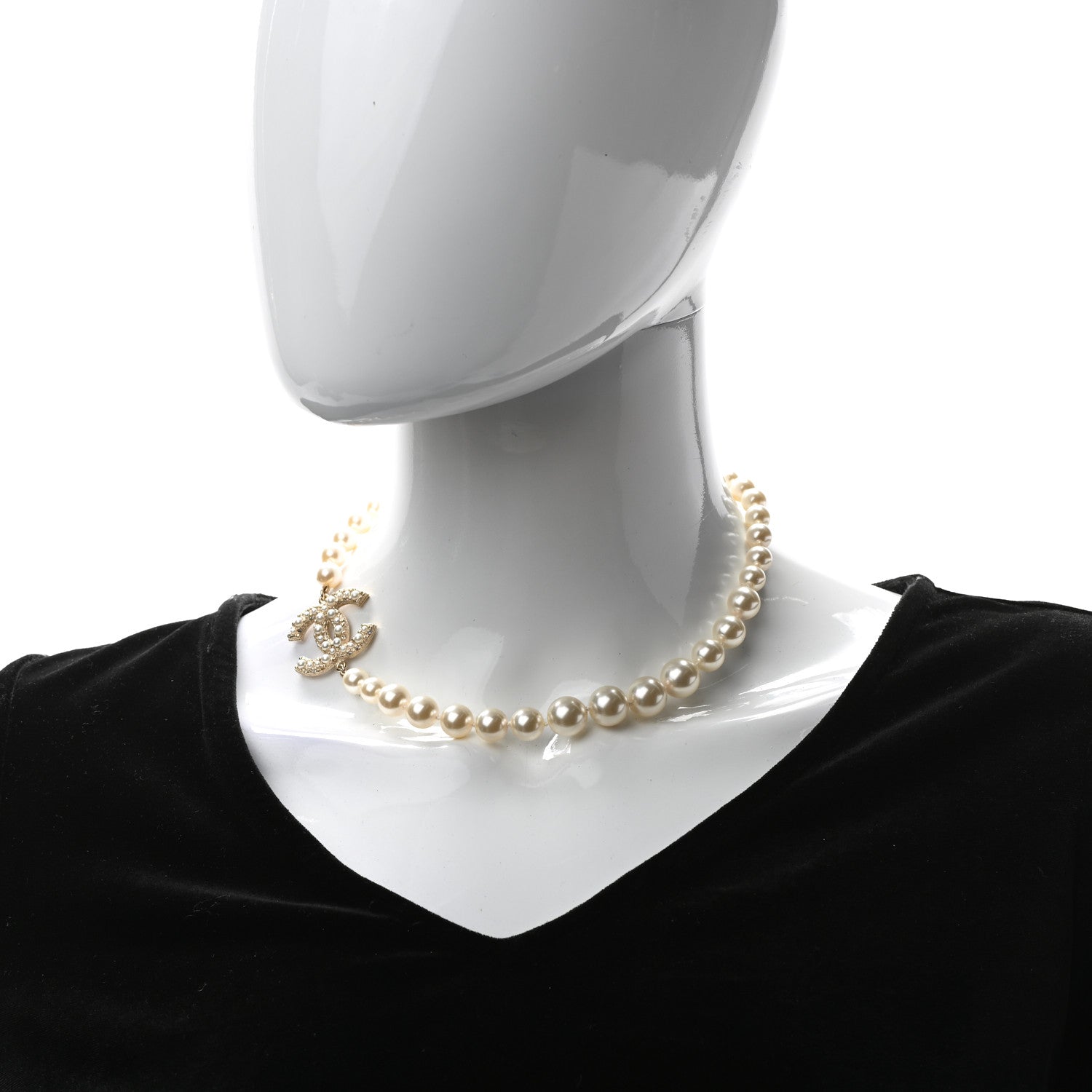 Chanel Pearl CC 100th Anniversary Necklace Light Gold 2 of 5
