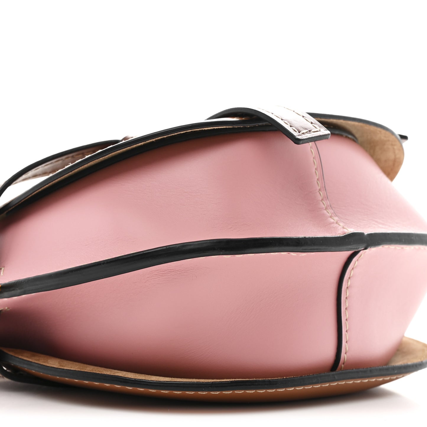 Calfskin Small Gate Crossbody Bag Pastel Pink Tan