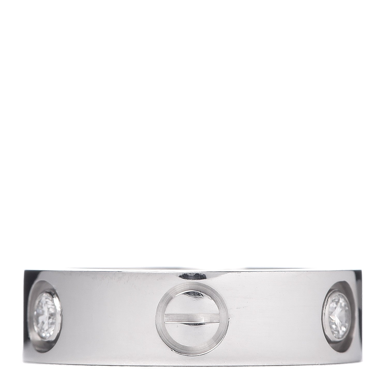 Cartier 18K White Gold 3 Diamond 5.5mm LOVE Ring 51 5.75 3 of 4