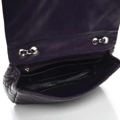 Chanel Lambskin Quilted Jumbo Single Flap Dark Purple 6 of 9