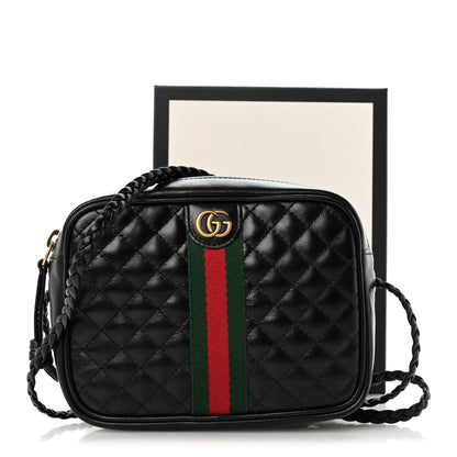 Gucci Calfskin Trapuntata Web Mini GG Shoulder Bag Black 12 of 12