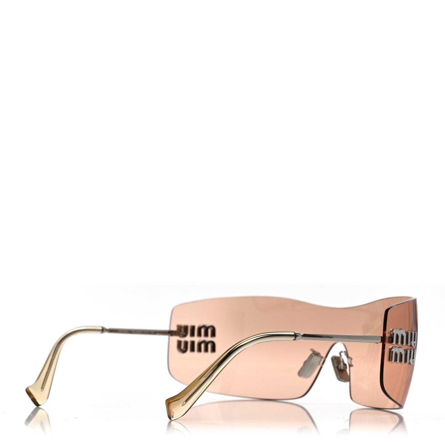 Metal Oversize Shield Sunglasses SMUB53 Gold