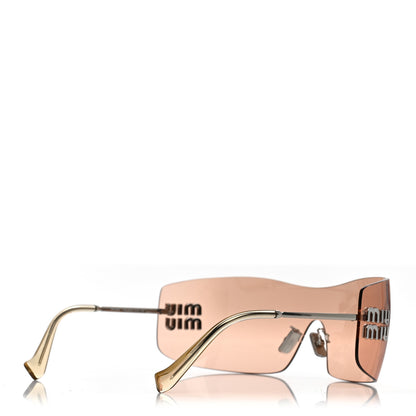 Miu Miu Metal Oversize Shield Sunglasses SMUB53 Gold 4 of 7