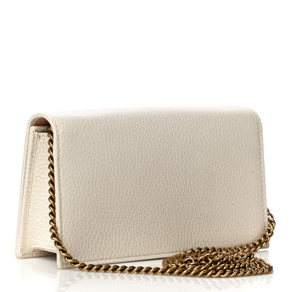 Gucci Calfskin GG Marmont Bow Chain Wallet White 2 of 12