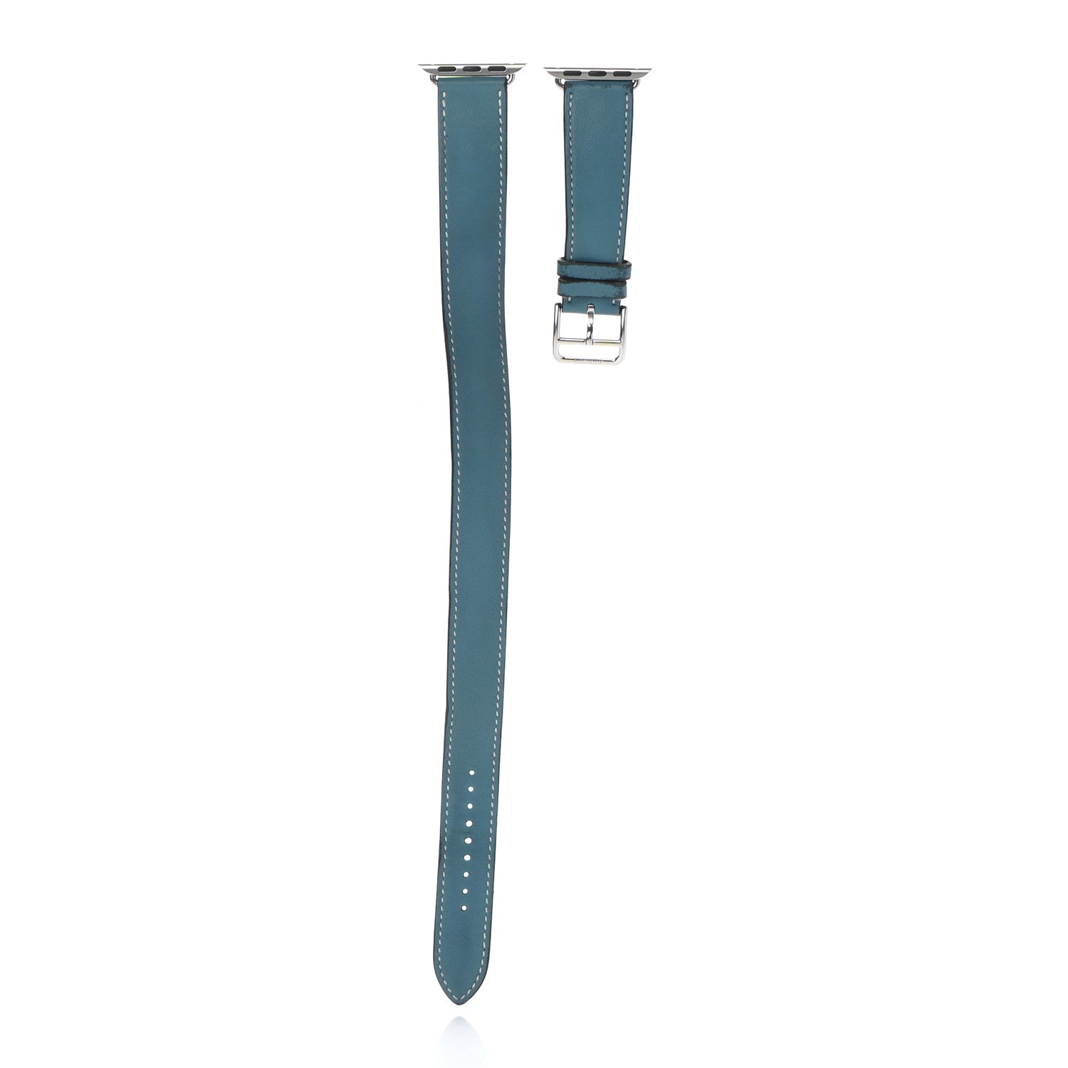 Hermes Swift 38mm Apple Watch Double Tour Band Blue Jean 1 of 7