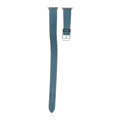 Hermes Swift 38mm Apple Watch Double Tour Band Blue Jean 1 of 7