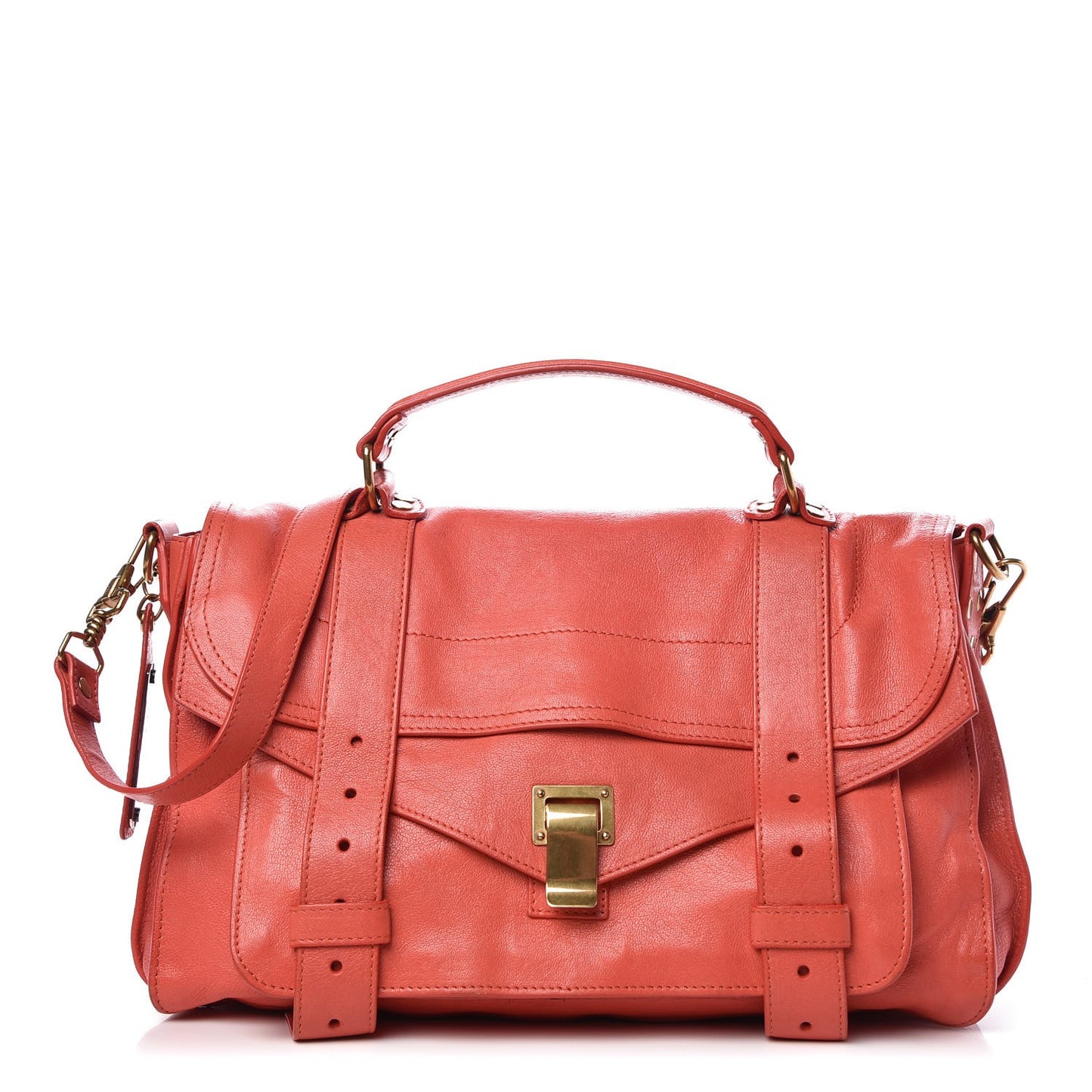 Lambskin Medium PS1 Satchel Deep Coral