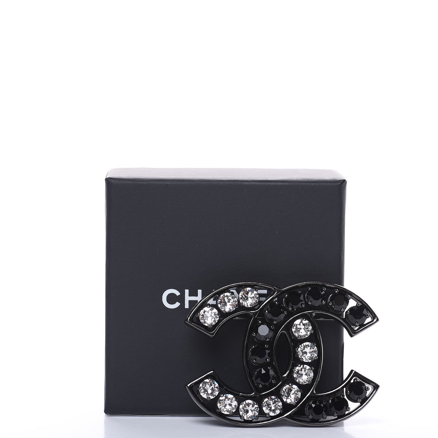 Crystal CC Brooch Black