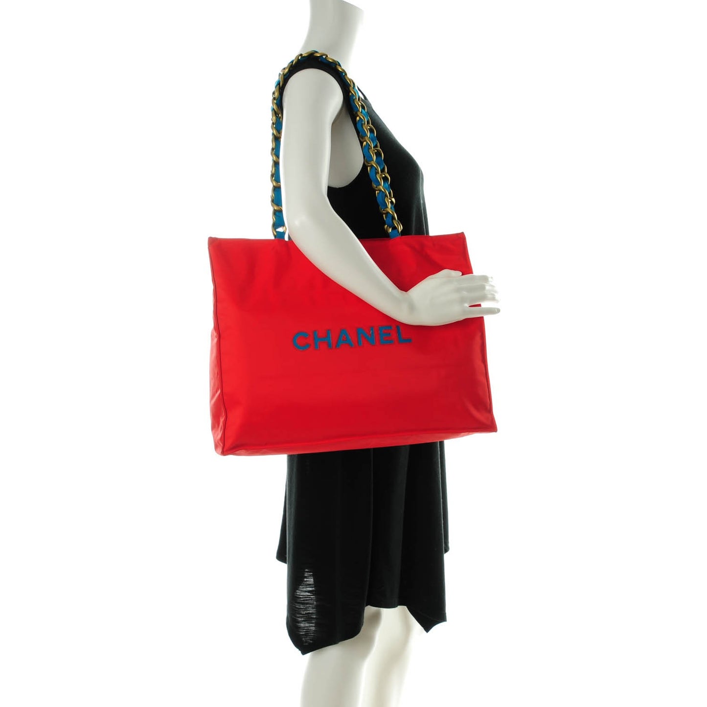 Canvas Chain Jumbo CC Tote Red Blue