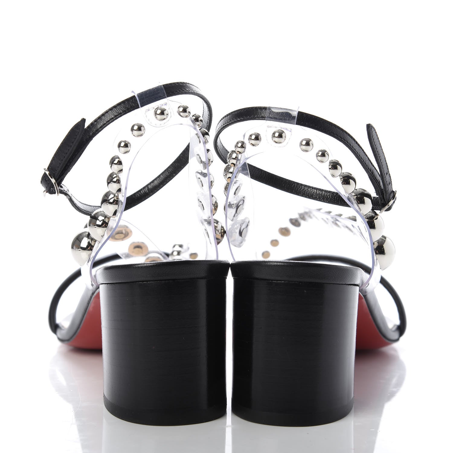 Christian Louboutin Calfskin PVC Corinne 55 Sandals 39 Black 6 of 9