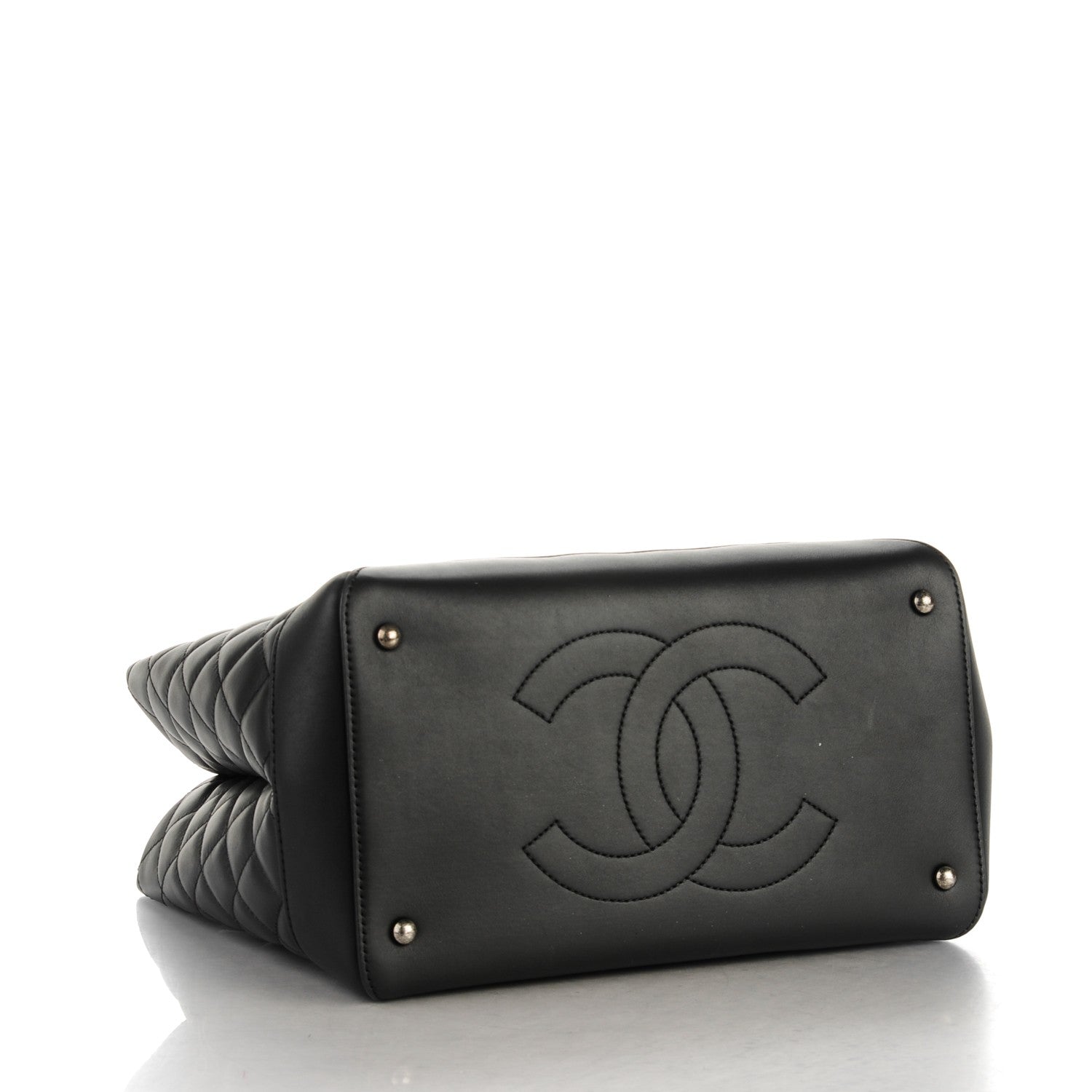 Chanel Calfskin Quilted Small Easy Shopping Tote Black 4 of 7