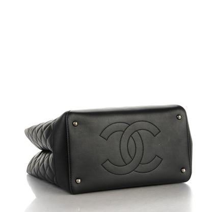 Chanel Calfskin Quilted Small Easy Shopping Tote Black 4 of 7