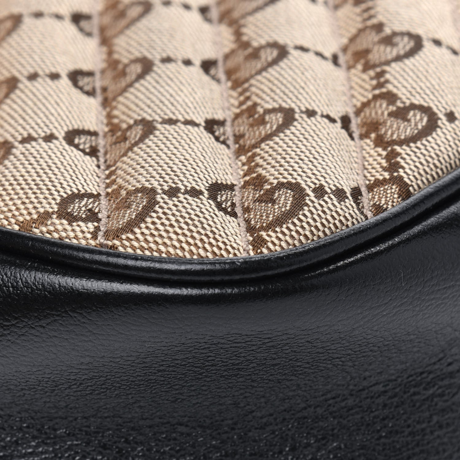 Gucci Monogram Matelasse Diagonal Small GG Marmont Chain Shoulder Bag Beige Black 12 of 15