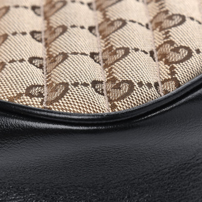 Gucci Monogram Matelasse Diagonal Small GG Marmont Chain Shoulder Bag Beige Black 12 of 15