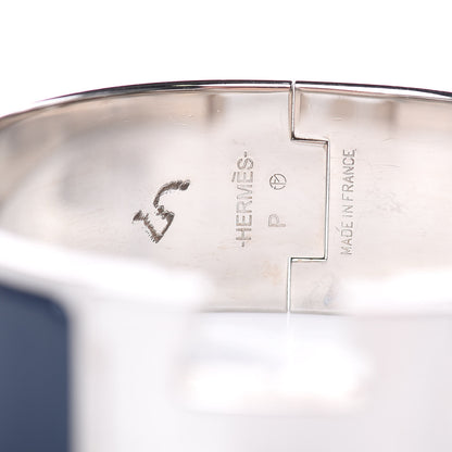 Hermes Enamel Wide Clic Clac H Bracelet PM Bleu Indigo 4 of 5