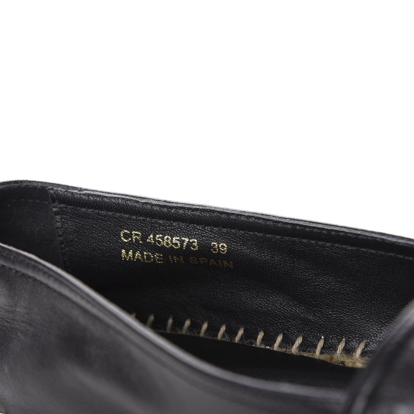 Lambskin Monogram Espadrilles 39 Black