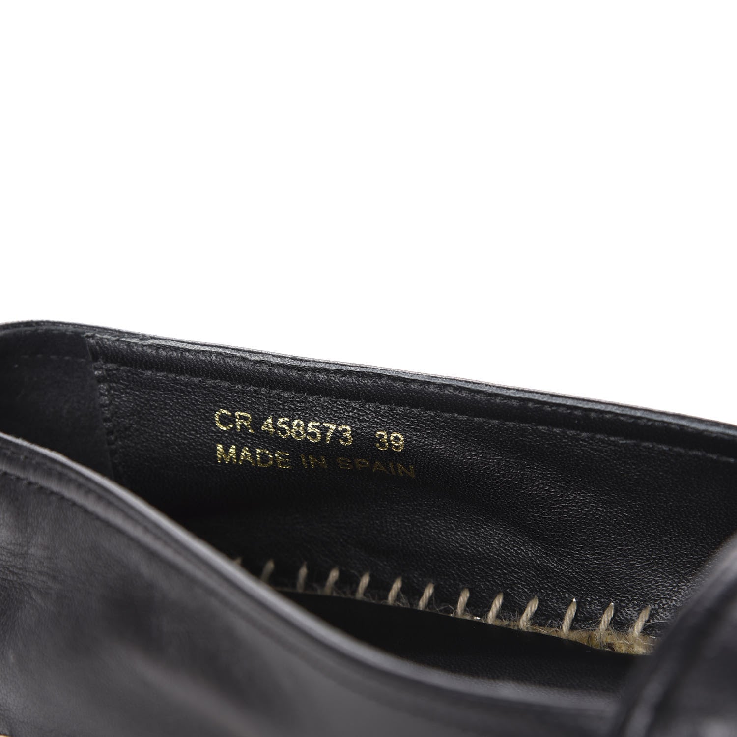 Saint Laurent Lambskin Monogram Espadrilles 39 Black 10 of 11