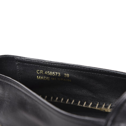 Saint Laurent Lambskin Monogram Espadrilles 39 Black 10 of 11