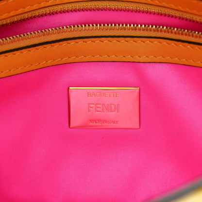 Fendi X SARAH COLEMAN Glazed Canvas Vitello King FF Vertigo Baguette 1997 Mimosa White 6 of 11