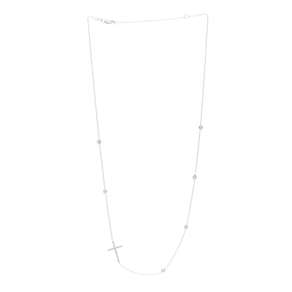 Roberto Coin 18K White Gold Diamond Integrated Cross Necklace 3 of 4