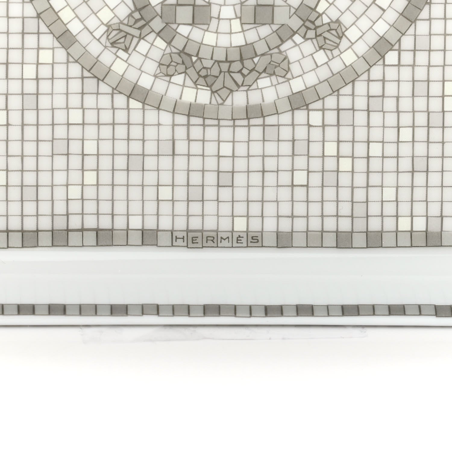Hermes Porcelain Mosaique Au 24 Sushi Plate Platine 4 of 7