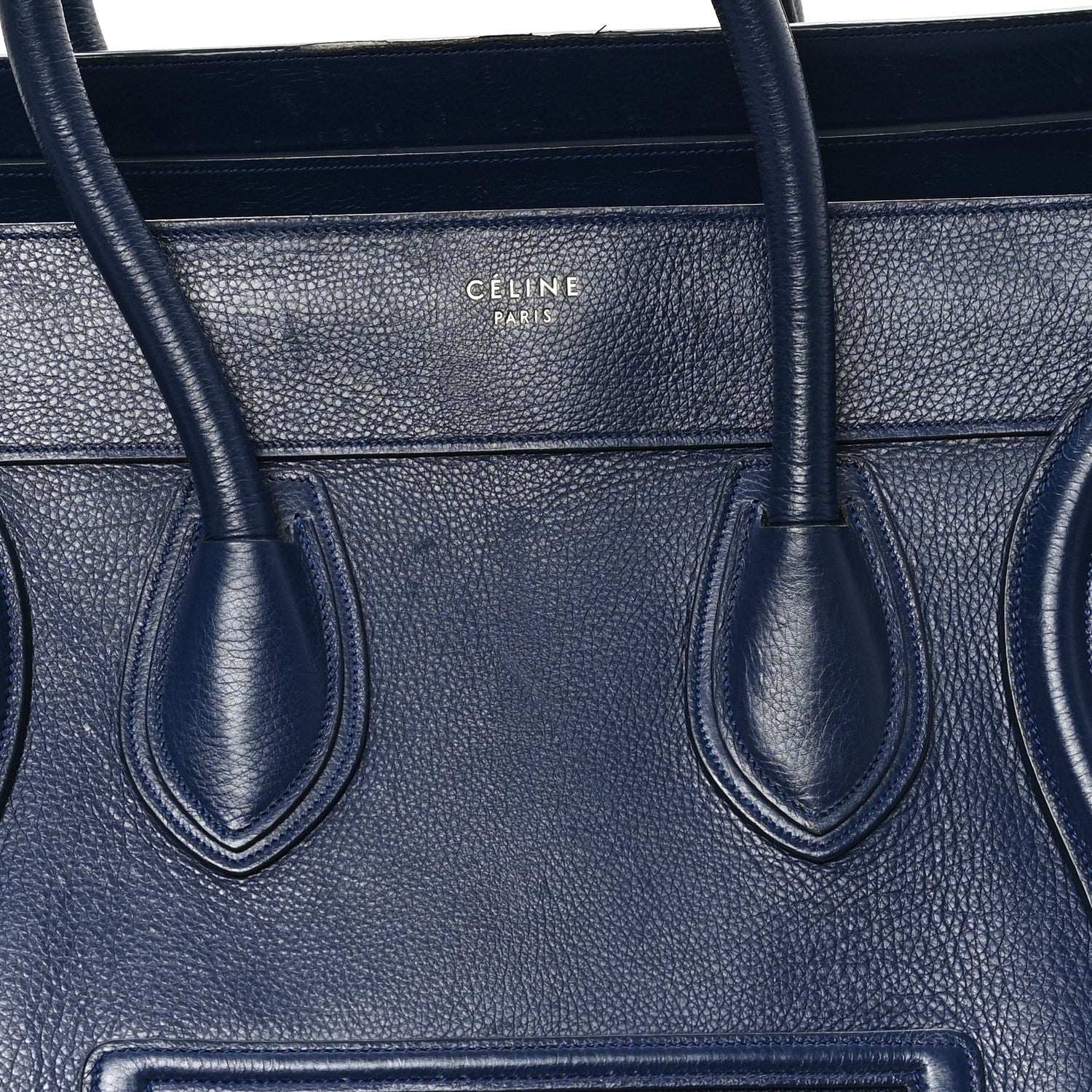 Celine Drummed Calfskin Mini Luggage Ink 7 of 11
