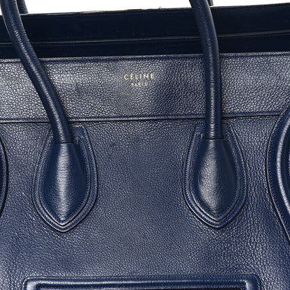 Celine Drummed Calfskin Mini Luggage Ink 7 of 11