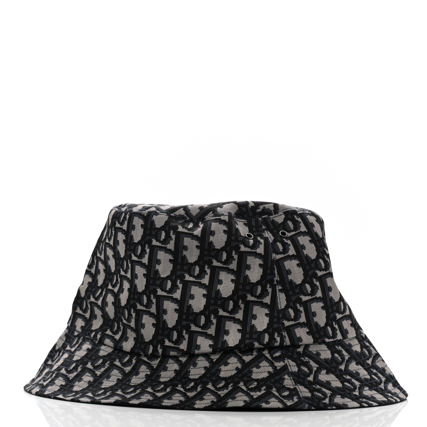 Christian Dior Polyester Cotton Oblique Teddy-D Brim Bucket Hat 58 Black 4 of 8