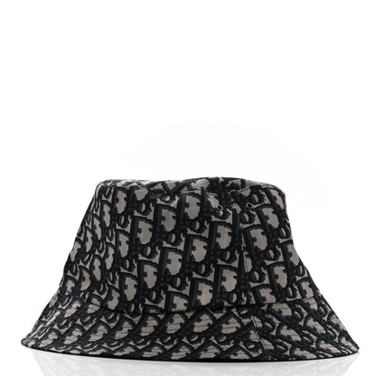 Christian Dior Polyester Cotton Oblique Teddy-D Brim Bucket Hat 58 Black 4 of 8