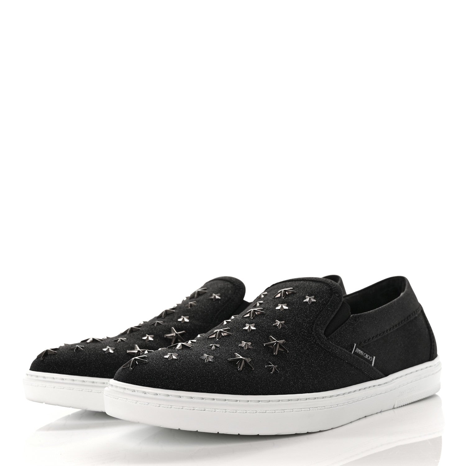 Jimmy Choo Fine Glitter Suede Mens Grove Sneakers 41 Black 3 of 8