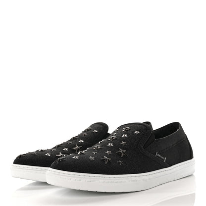 Jimmy Choo Fine Glitter Suede Mens Grove Sneakers 41 Black 3 of 8