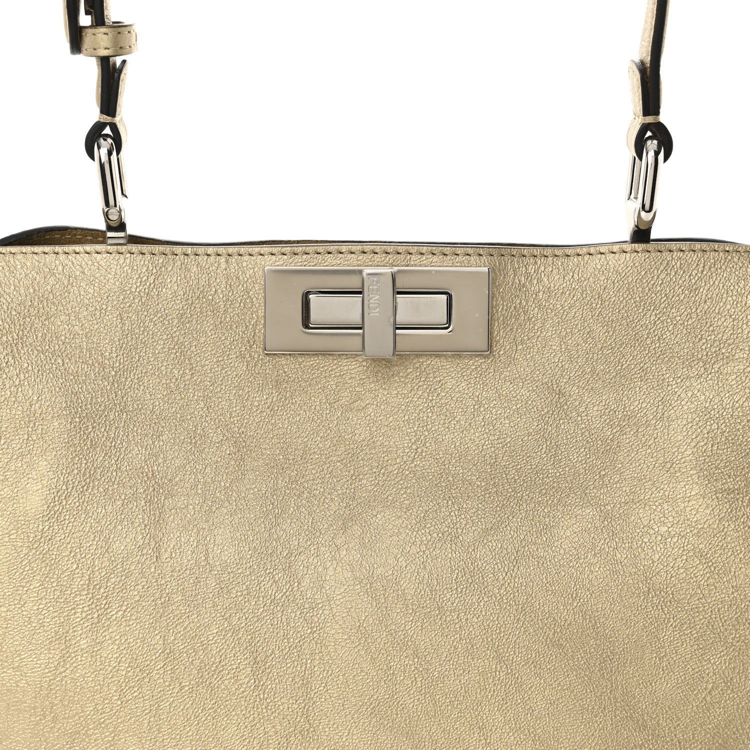 Fendi Metallic Vitello Medium Soft Peekaboo Gold 8 of 10