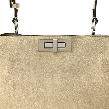 Fendi Metallic Vitello Medium Soft Peekaboo Gold 8 of 10