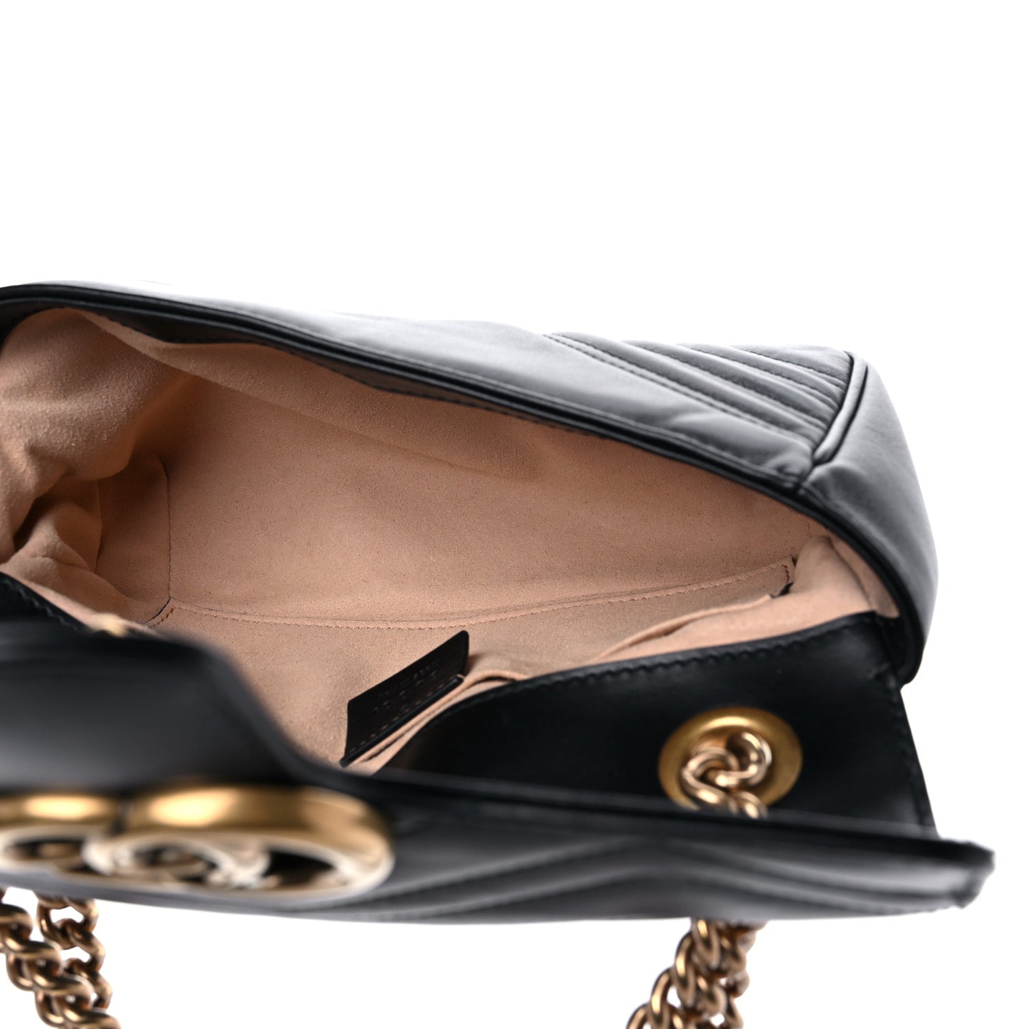 Calfskin Matelasse Mini GG Marmont Shoulder Bag Black