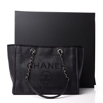 Chanel Mixed Fibers Calfskin Small Deauville Tote Black 11 of 11