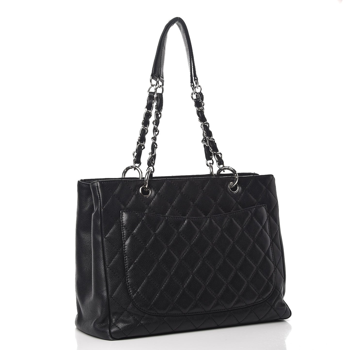 Caviar Quilted Grand Shopping Tote GST Black