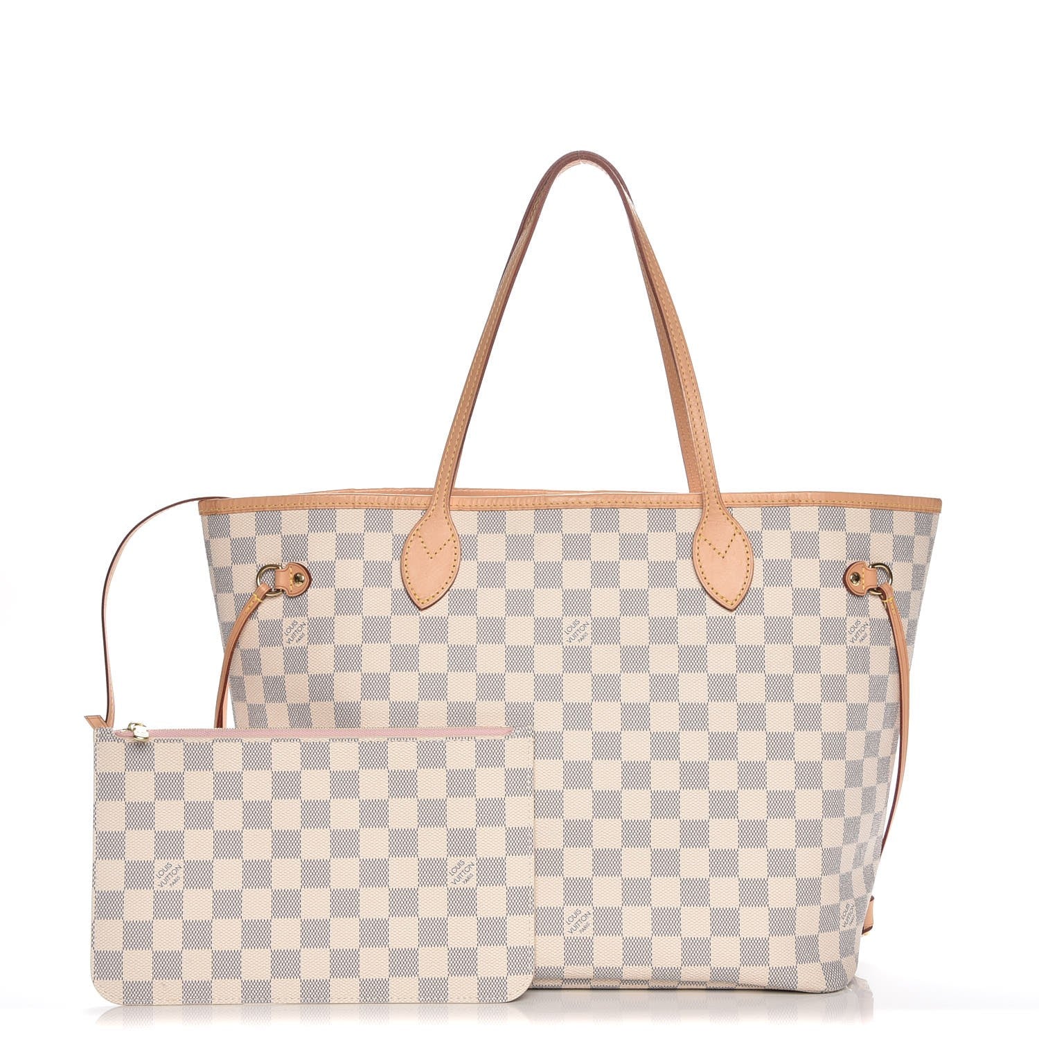 Louis Vuitton Damier Azur Neo Neverfull MM Rose Ballerine 1 of 9