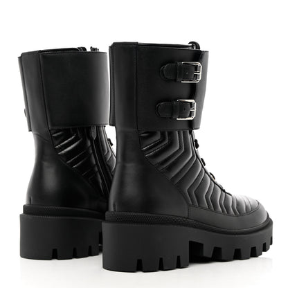 Gucci Nappa Frances GG Matelasse Platform Combat Boots 36 black 4 of 13