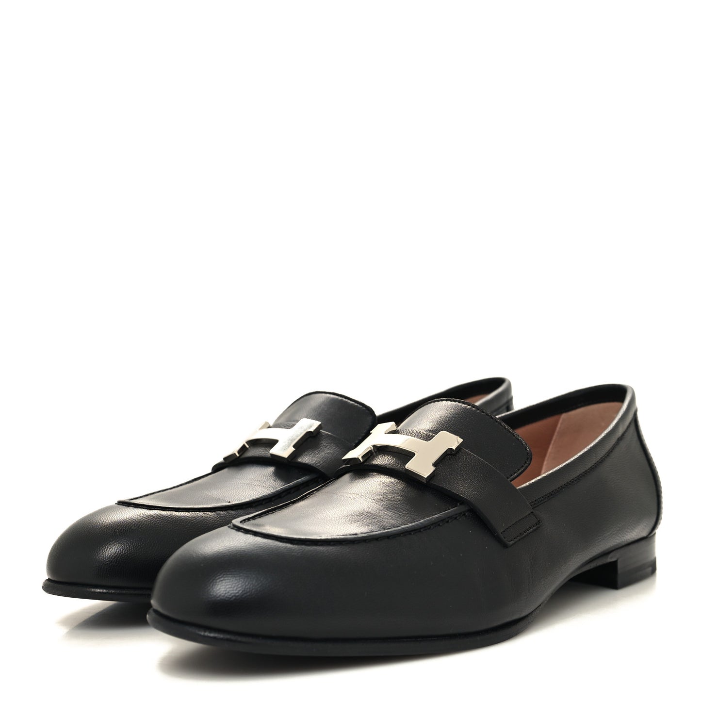 Goatskin Womens Paris Loafers 38.5 Black