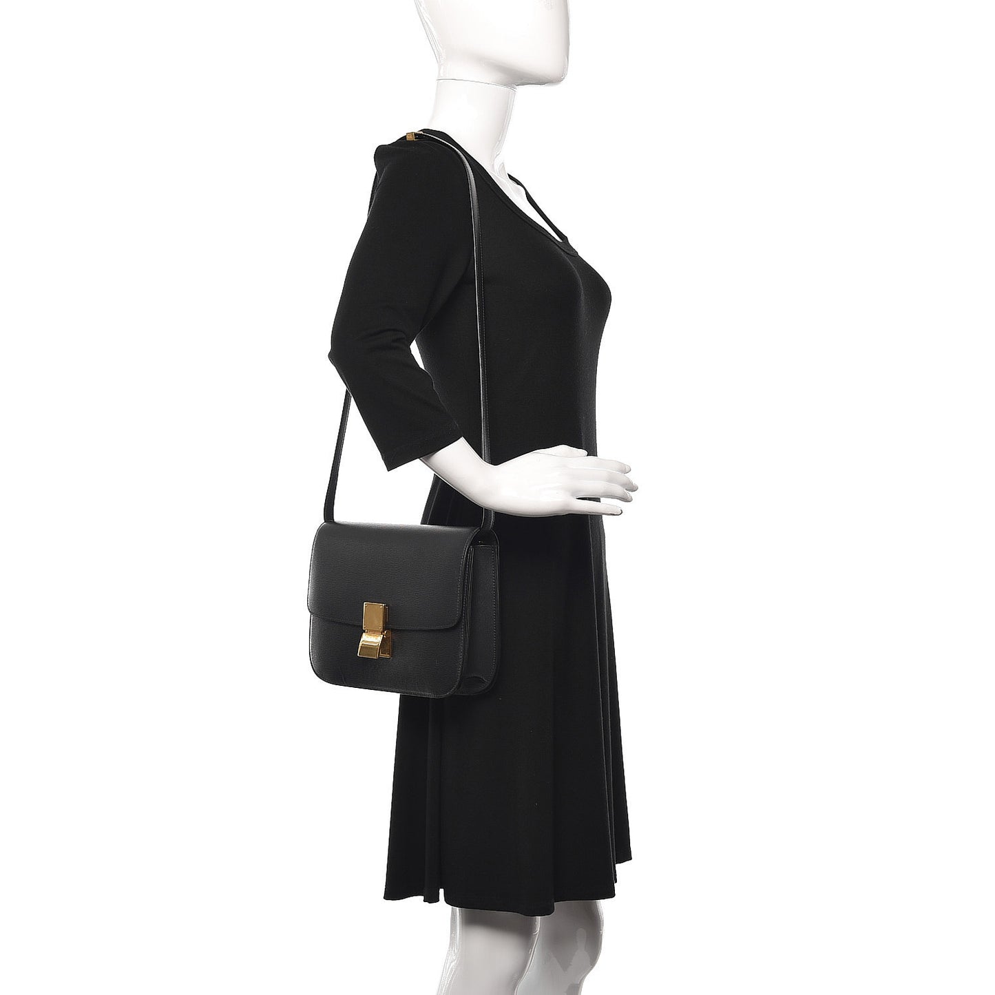 Liege Calfskin Medium Classic Box Flap Bag Anthracite