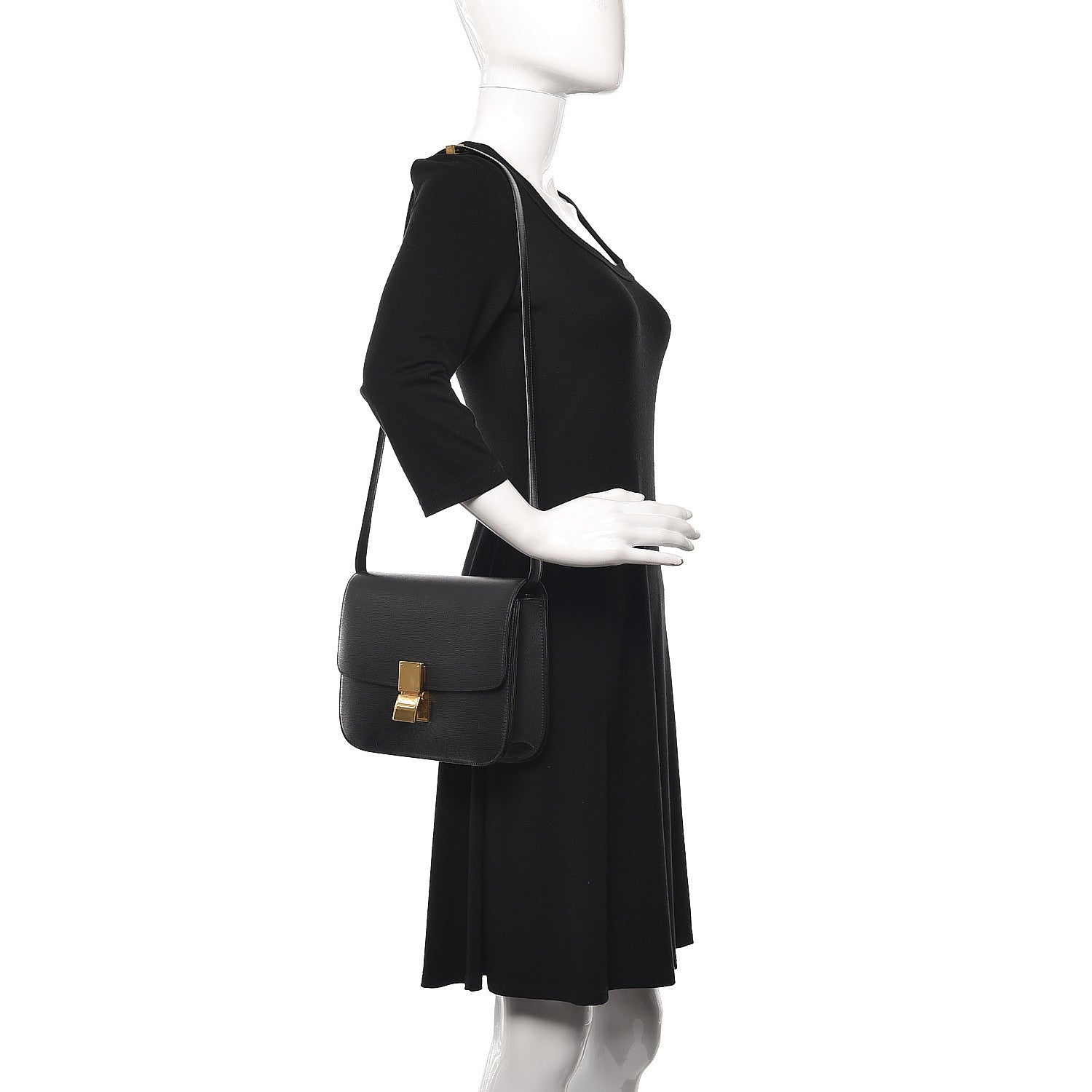 Celine Liege Calfskin Medium Classic Box Flap Bag Anthracite 2 of 17