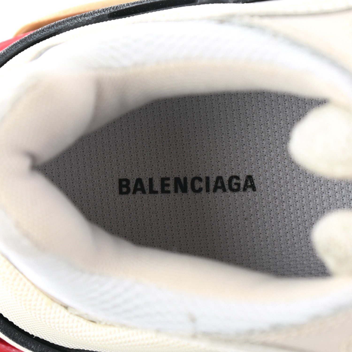 Balenciaga Fabric Mesh Womens Triple S Sneakers 38 Grey Red White 7 of 13