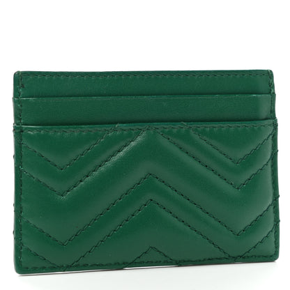 Gucci Calfskin Matelasse GG Marmont Card Holder Emerald Green 3 of 7