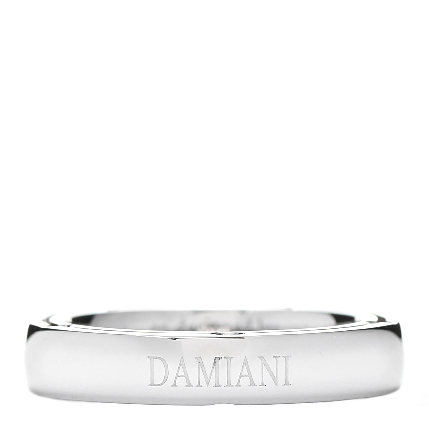 Damiani X BRAD PITT 18K White Gold Diamond D.Side Band Ring 50 5.5 1 of 6